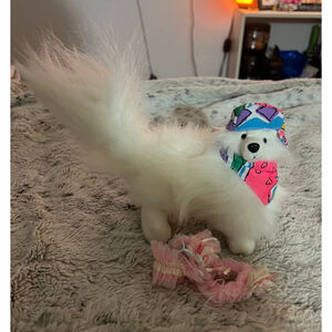 Barbie SACHI Dog Pet Plush Samoyed White Fluffy Mattel RARE Vintage 1991